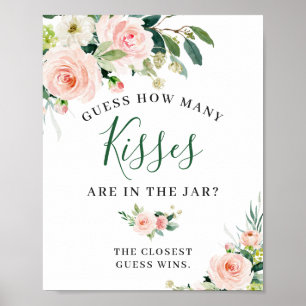 Fleurs Roses Élégantes Affiche de Signe Floral