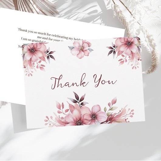 Fleurs roses élégantes Merci Cadeau de mariage