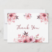 Fleurs roses élégantes Merci Cadeau de mariage (Devant)