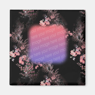 Fleurs roses Élégantes Votre Aimant Photo