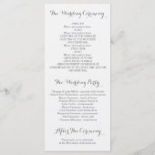 Fleurs roses Élégants programmes de mariage aquare (Dos)