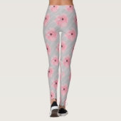 Fleurs Roses Et Bandes Leggings (Dos)