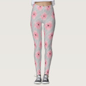 Fleurs Roses Et Bandes Leggings (Devant)