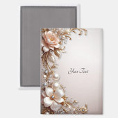Fleurs roses et blanches douces Magnet (Recto/Verso)
