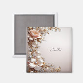 Fleurs roses et blanches douces Magnet (Recto/Verso)