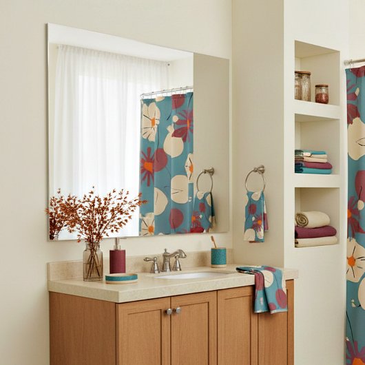 Fleurs roses et blanches rétro