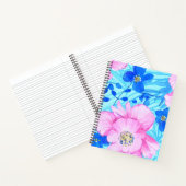 Fleurs roses et bleues Carnet spirale (Intérieur)