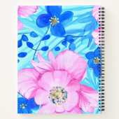 Fleurs roses et bleues Carnet spirale (Dos)