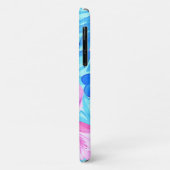 Fleurs roses et bleues iPhone / coque ipad (Dos/Gauche)