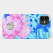 Fleurs roses et bleues iPhone / coque ipad (Dos (Horizontal))
