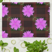 Fleurs roses et cellules rouges. Serviettes de cui (Plié)