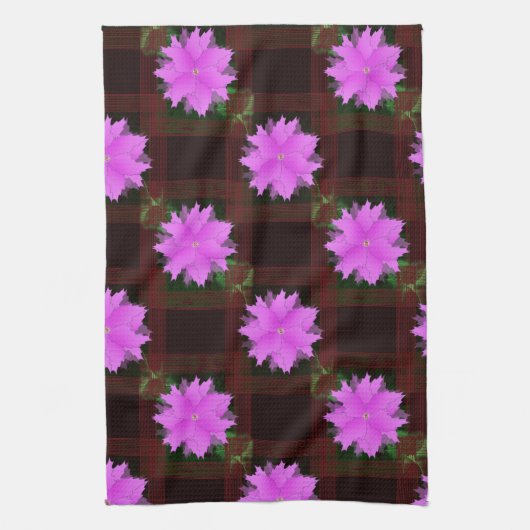 Fleurs roses et cellules rouges. Serviettes de cui (Vertical)