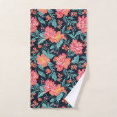 Fleurs roses et coraux (Serviette à main)