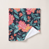 Fleurs roses et coraux (Gant de toilette)
