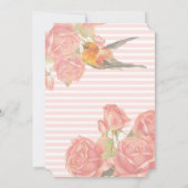 Fleurs roses et d'or et invitations de mariage d'o (Dos)