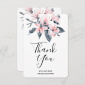 Fleurs roses et gris Merci d'aquarelle classique (Devant / Derrière)