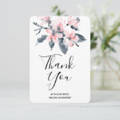 Fleurs roses et gris Merci d'aquarelle classique (Debout devant)