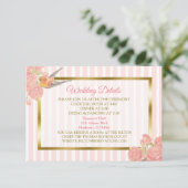 Fleurs roses et or et carte de Mariage d'oiseaux (Debout devant)