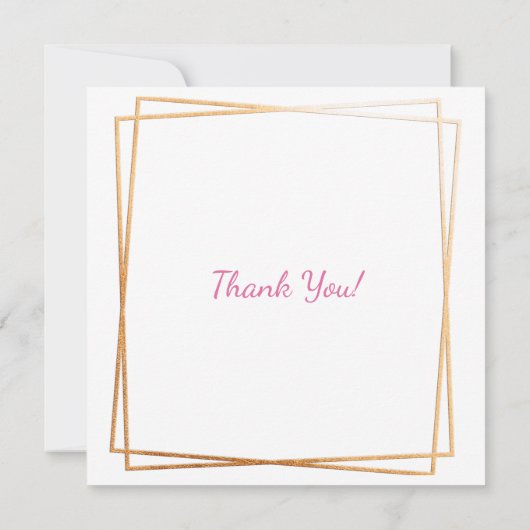 Fleurs roses et or Faux papier Quilling Merci (Dos)