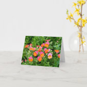 Fleurs roses et oranges de carte pour notes (Fleur jaune)