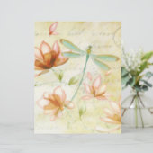 Fleurs roses et papier origami libellule (Debout devant)