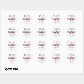 Fleurs roses et Rose de mariage Favor Sticker (Feuille)