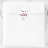 Fleurs roses et Rose de mariage Favor Sticker (Sac)