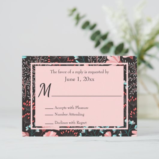 Fleurs roses et Turquoises RSVP (Debout devant)