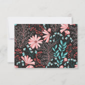 Fleurs roses et Turquoises RSVP (Dos)