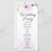 Fleurs roses et verdure Programme de mariage blanc (Dos)