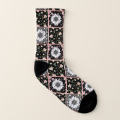 Fleurs roses et vertes Motif en Patchwork (Droite extérieur)