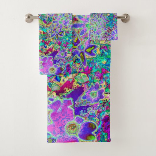 Fleurs roses et violettes Abstraites (En situation)