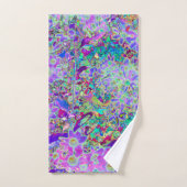 Fleurs roses et violettes Abstraites (Serviette à main)