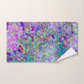 Fleurs roses et violettes Abstraites (Serviette à main)