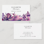 Fleurs roses et violettes. Carte Florals. Botaniqu (Devant / Derrière)