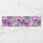 Fleurs roses et violettes étiquette de bouteille à (Étiquettes simples)