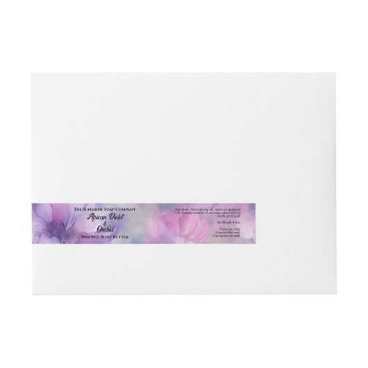 Fleurs roses et violettes Wraparound Jar Étiquette (Devant)