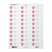 Fleurs roses Étiquettes de adresse (Feuille entière)