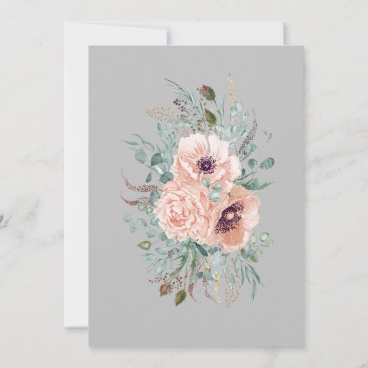 Fleurs roses Faire-part de mariage (Dos)