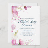 Fleurs roses Fête des mères Brunch Invitation (Devant)
