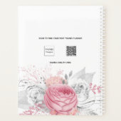 Fleurs roses feuillage argenté nom blanc écriture  (Dos)