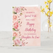 Fleurs Roses Fille En Droit Carte Anniversaire (Fleur jaune)