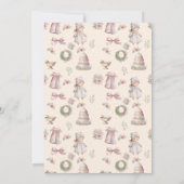 Fleurs roses Filles Baptême Invitation (Dos)