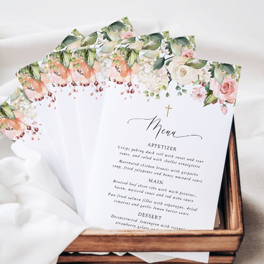 Fleurs roses, Fleurs blanches, Bohème, Menu baptêm
