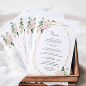 Fleurs roses, Fleurs blanches, Boho, Menu Mariage