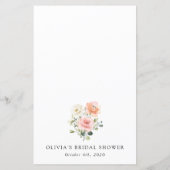 Fleurs roses, Fleurs blanches, Menu Fête des marié (Dos)