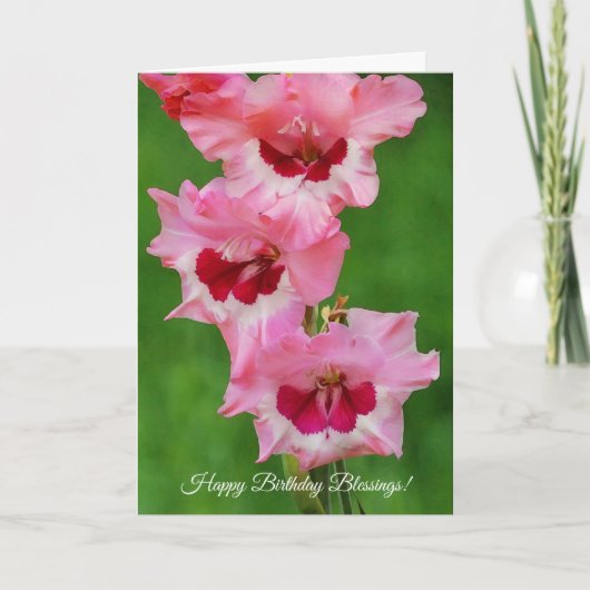 Fleurs roses Floral Art Faith Carte Anniversaire (Devant)