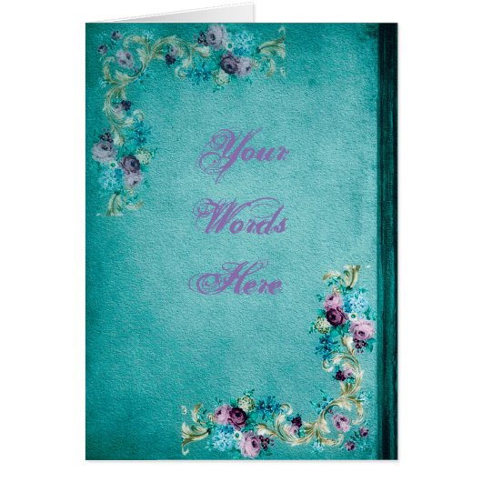 Fleurs roses florales victoriennes élégantes textu (Devant)