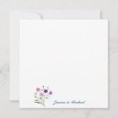 Fleurs roses fumées Merci Invitation (Dos)