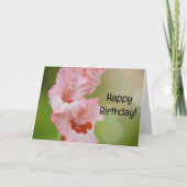 Fleurs roses Gladiolus Garden Carte d'anniversaire (Devant)